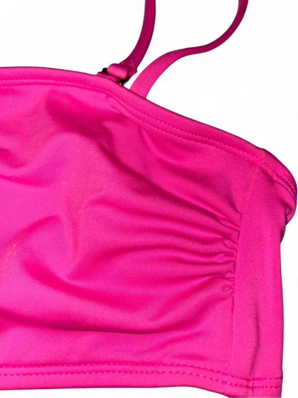 Juicy Couture Hot Pink Bandeau Swim Top with Rhinestone Logo size XL - Picture 7 of 8